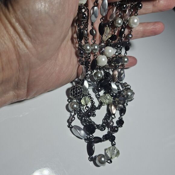 **Sale** Lia Sophia "Katie" Hematite Freshwater Pearl Multi-Strand Neck 22-25" - Picture 3 of 13